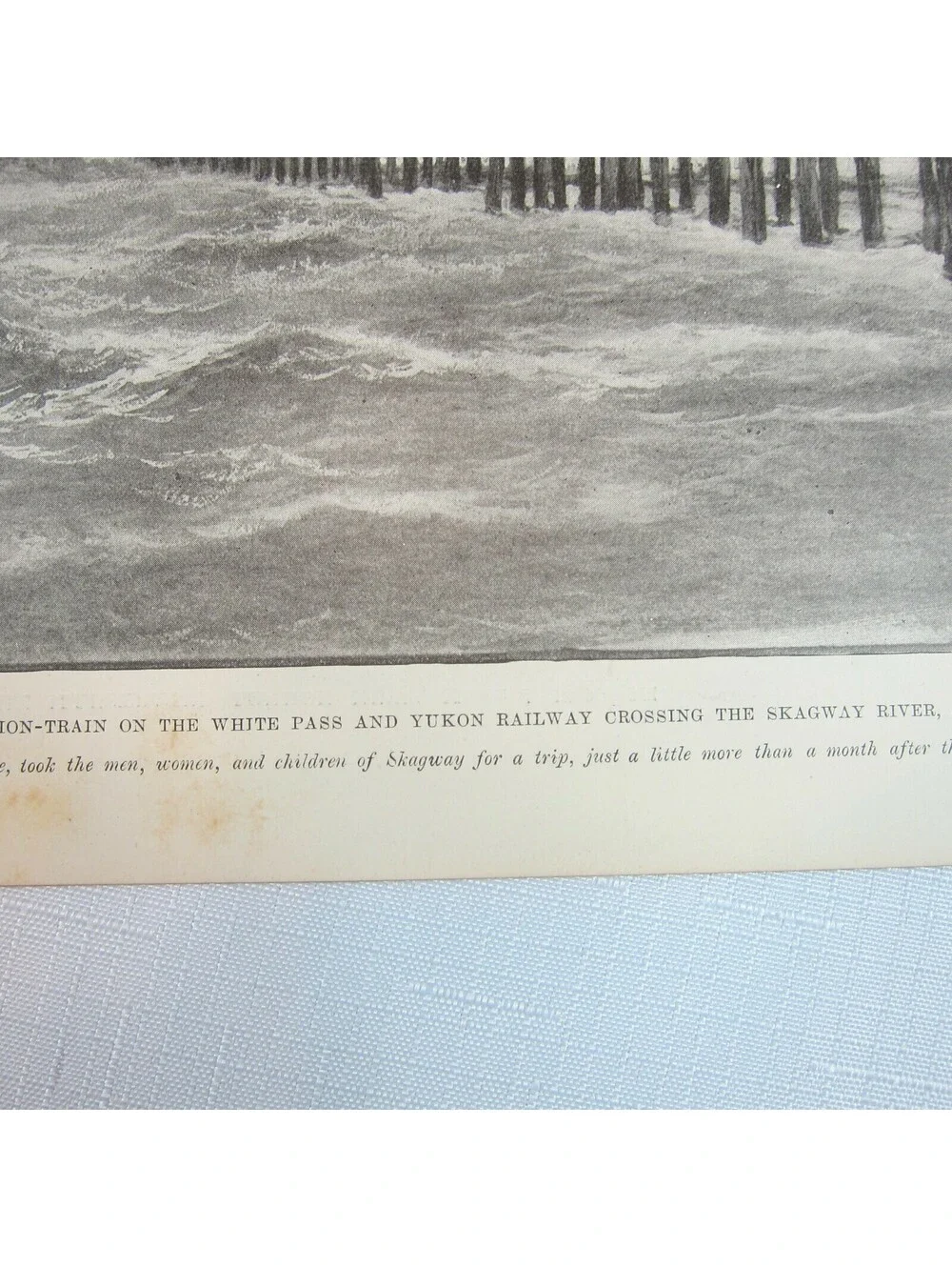 Antique 1899 Print By Rail to Klondike First Excursion-Train White Pass & Yukon